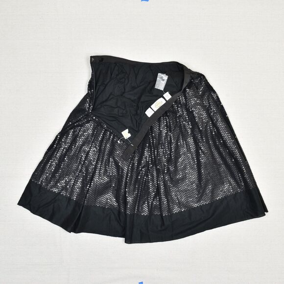 NEW Talbots Women A Line Skirt Sequin Zip Cotton Black Size 6 - Picture 6 of 8